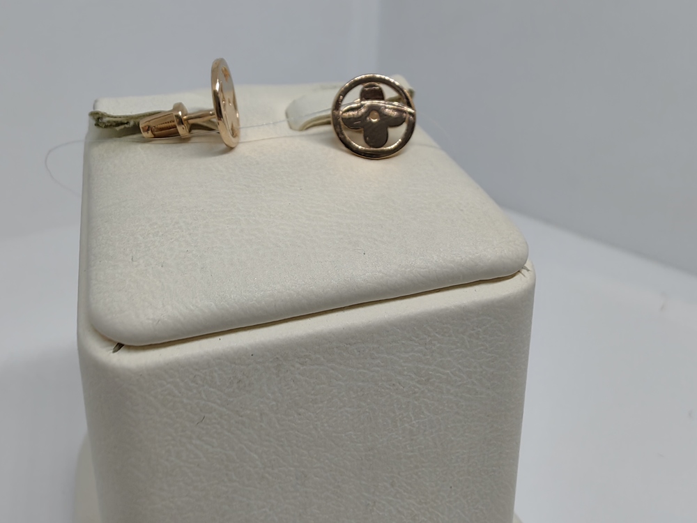 01-208407 СЕРЬГИ БЕЗ КАМНЯ (Au 585)