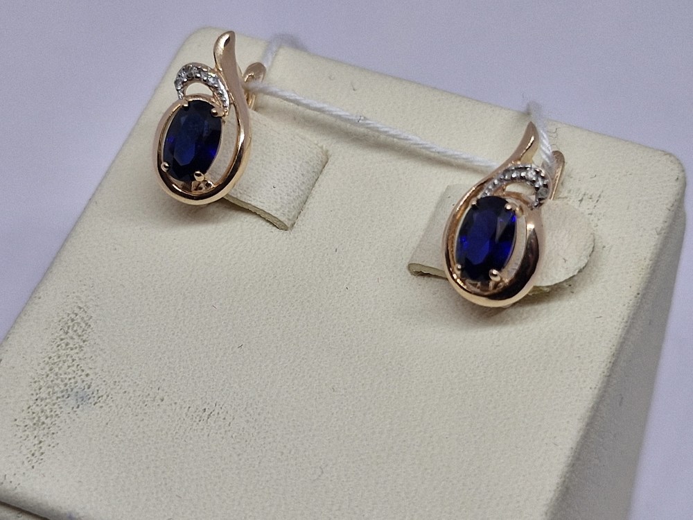 СКМИ585 СЕРЬГИ С КАМНЯМИ (Au 585)