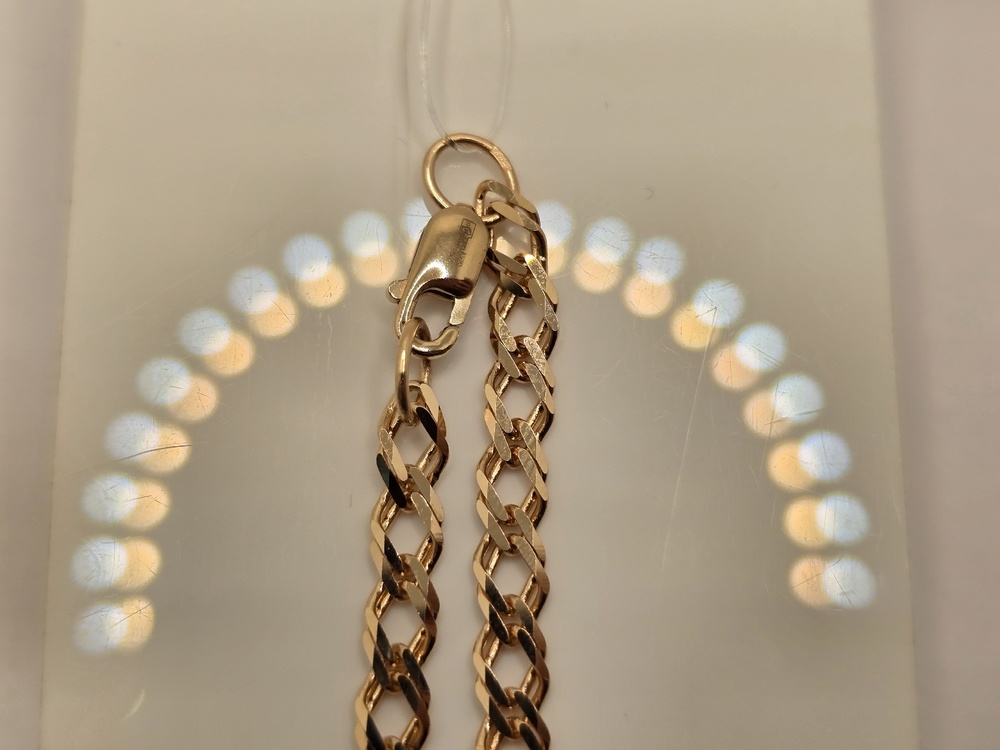 БРАСЛЕТ ПУСТОТЕЛЫЙ Ромб двойной (Au 585)