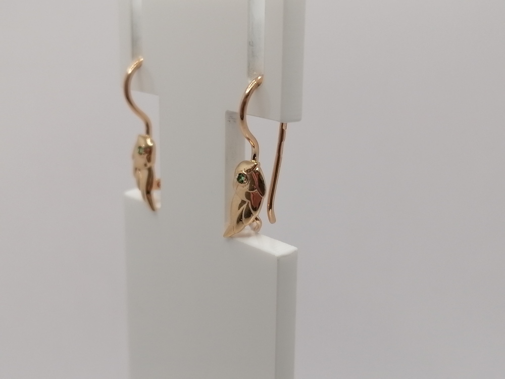 СЕРЬГИ ПЕТЕЛЬКА с камнем (Au 585)