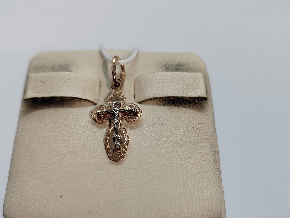 ПОДВЕСКА КРЕСТ БЕЗ КАМНЯ (Au 585)