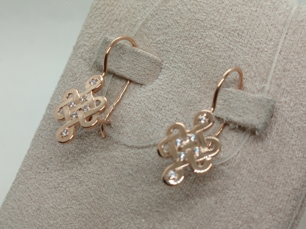 СЕРЬГИ ПЕТЕЛЬКА с камнями (Au 585)