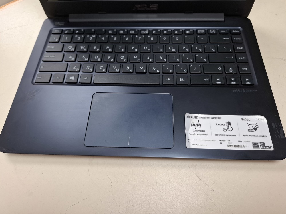 Ноутбук ASUS; Celeron N3050, Intel UHD Graphics, 2 Гб, 128 Гб, Нет