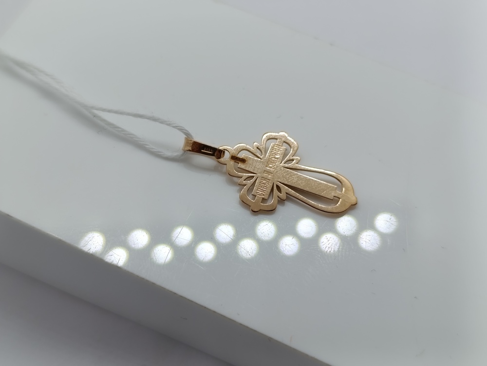 ПОДКБК585 ПОДВЕСКА КРЕСТ БЕЗ КАМНЯ (Au 585)