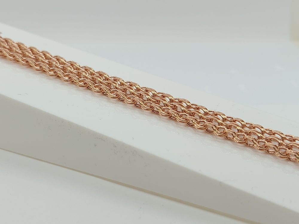 БРАСЛЕТ ПУСТОТЕЛЫЙ Бисмарк тройной (Au 585)