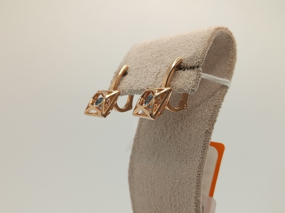 СКМ585 СЕРЬГИ С КАМНЕМ (Au 585)