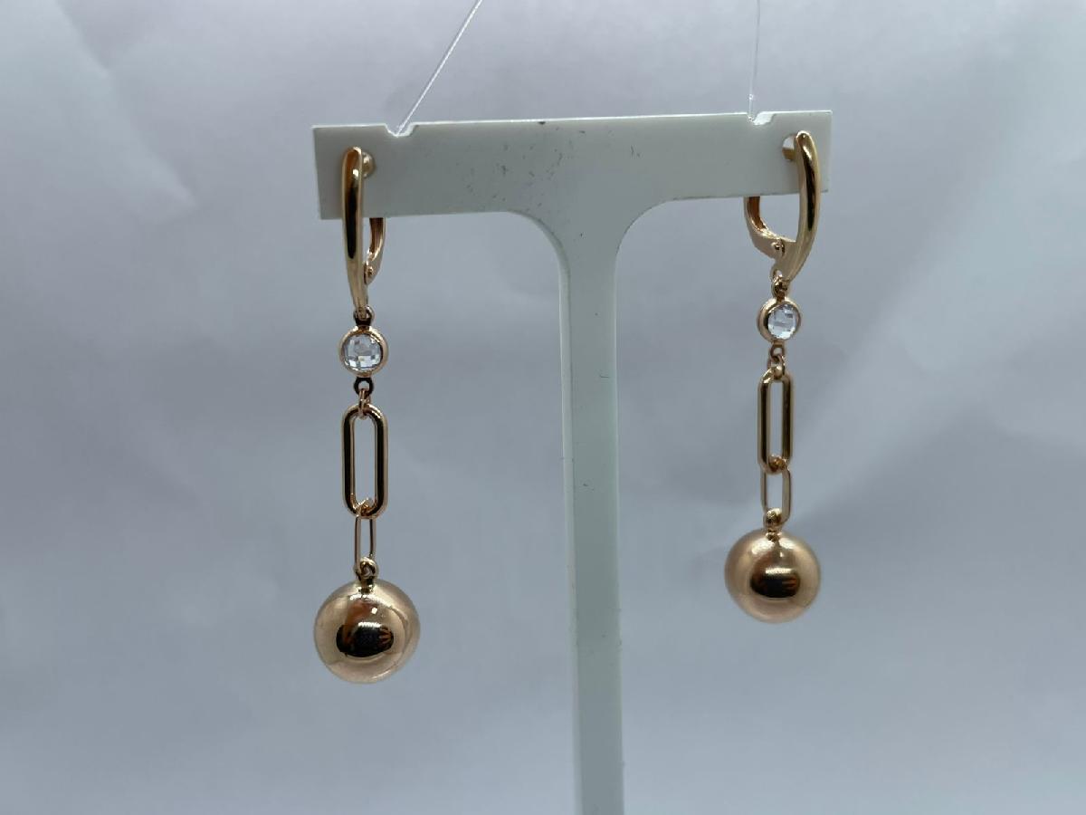 СЕРЬГИ С КАМНЕМ (Au 585)