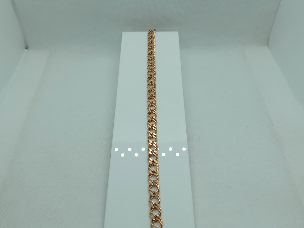 БРАСЛЕТ ПУСТОТЕЛЫЙ Ромб двойной Au 585