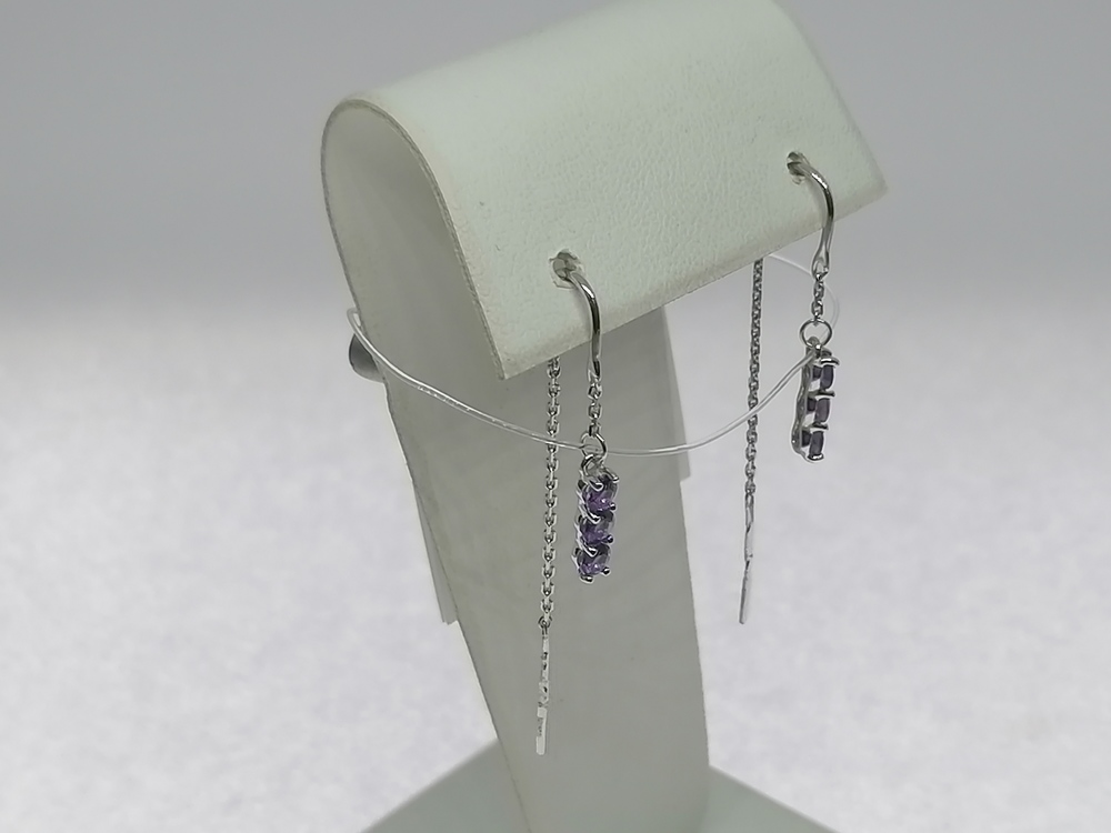 727150-3 СЕРЬГИ ПРОДЕВКИ с камнями (Au 585)