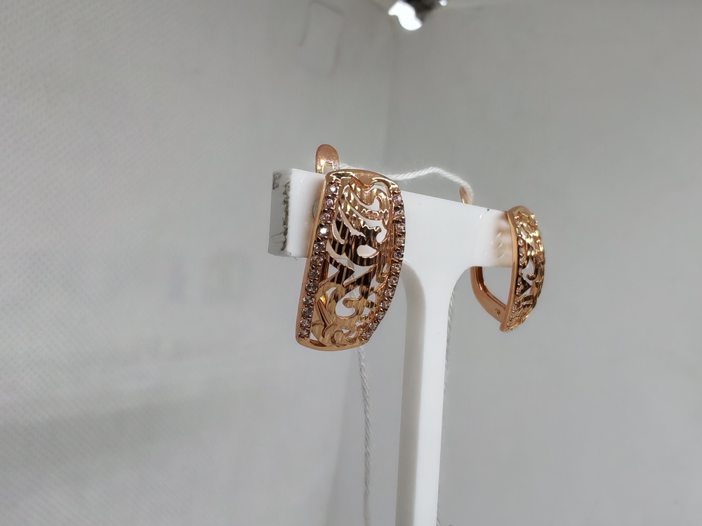 СКМИ585 СЕРЬГИ С КАМНЯМИ (Au 585)