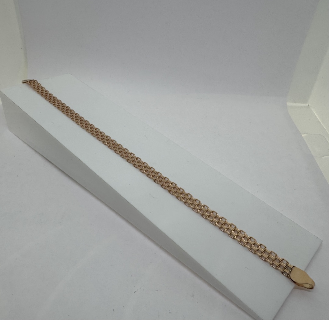 БРАСЛЕТ ПОЛНОВЕСНЫЙ Бисмарк машинный (Au 585)