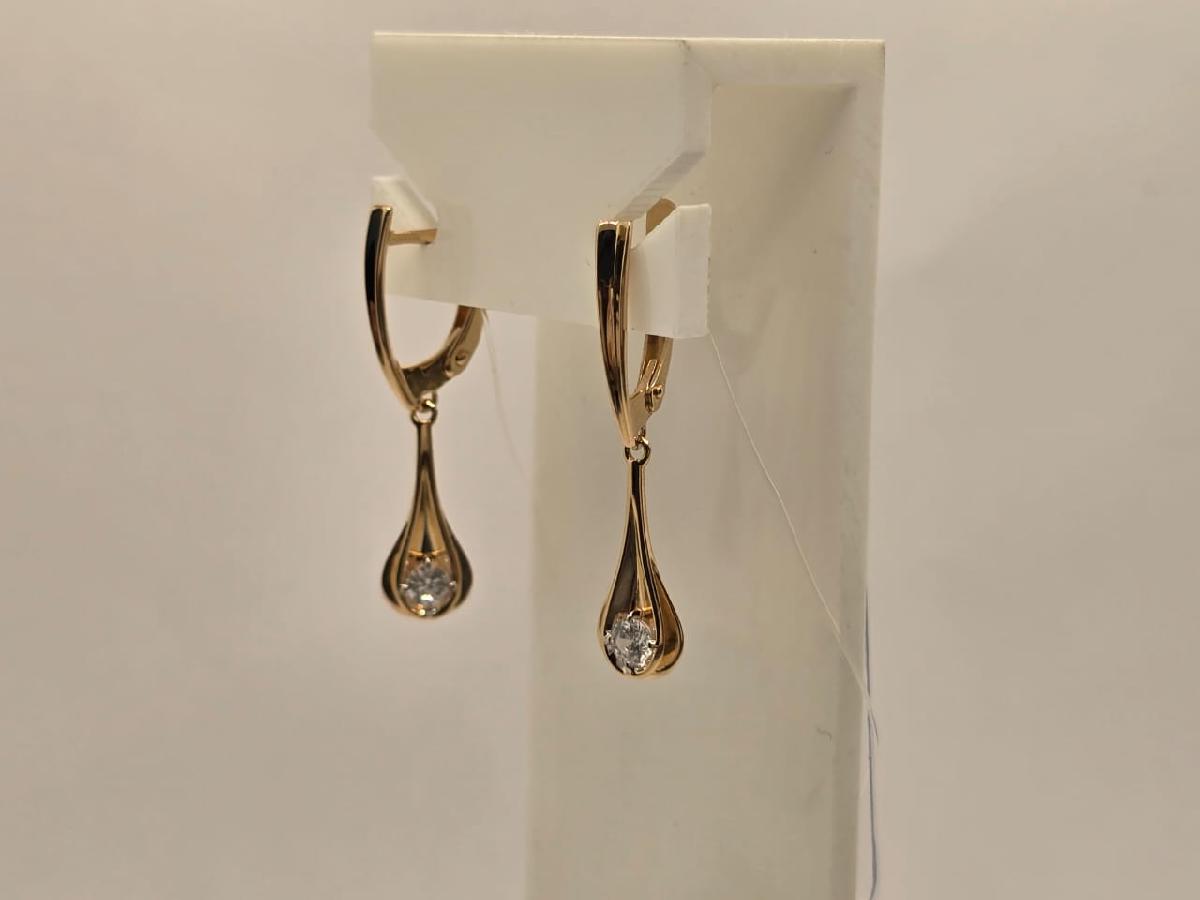 СЕРЬГИ С КАМНЕМ (Au 585)