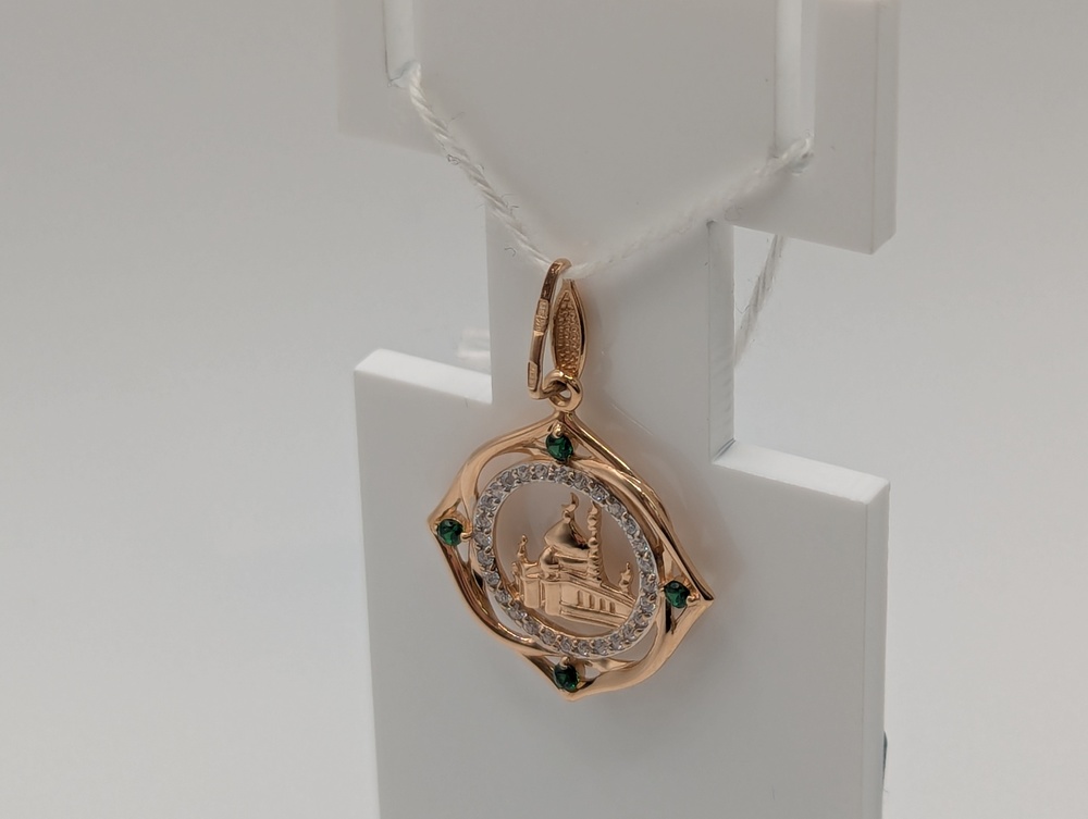 ПОДМКИ585 ПОДВЕСКА МЕЧЕТЬ С КАМНЯМИ (Au 585)