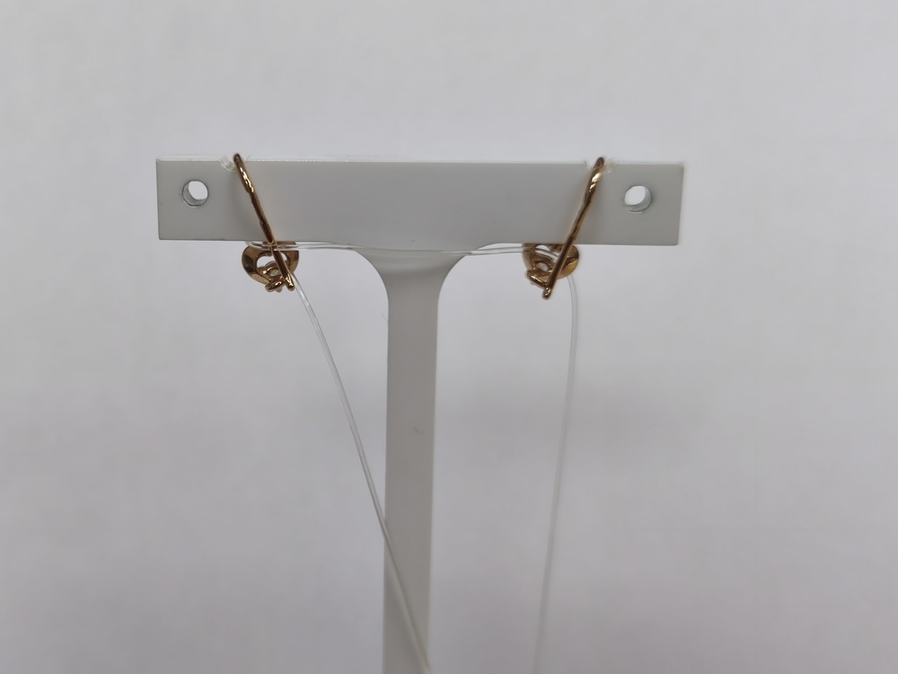 СЕРЬГИ ПЕТЕЛЬКА с камнем (Au 585)