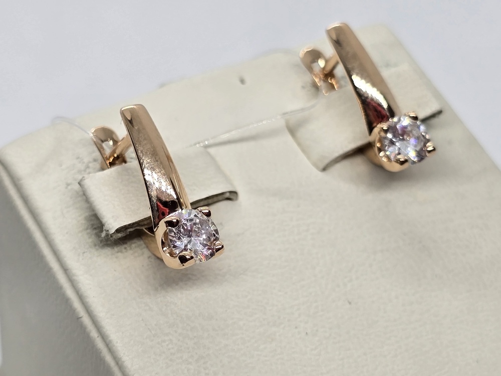 СЕРЬГИ С КАМНЕМ (Au 585)