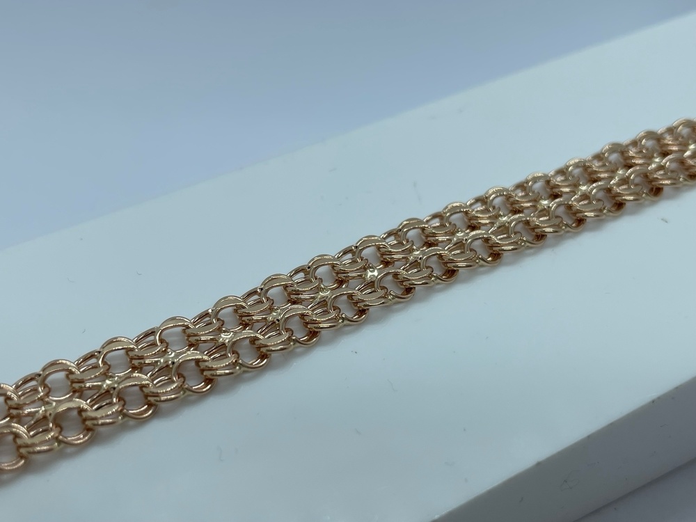 Бисмарк Б70 Двухрядный БРАСЛЕТ ПУСТОТЕЛЫЙ (Au 585)