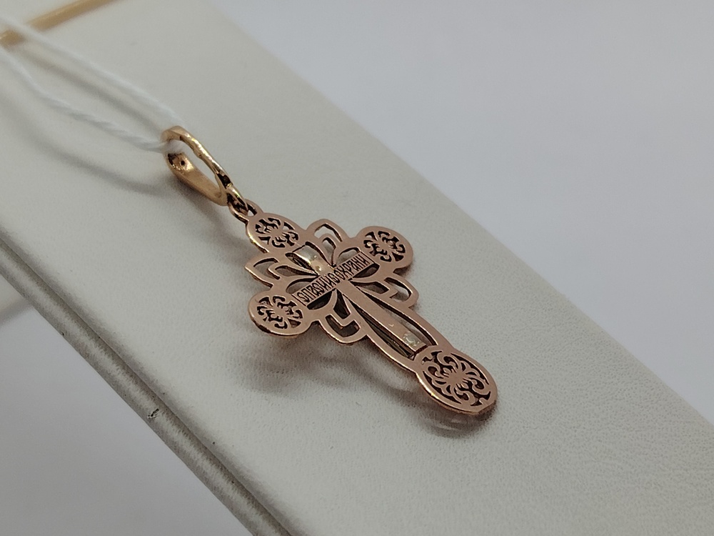 ПОДККИ585 ПОДВЕСКА КРЕСТ С КАМНЕМ (Au 585)