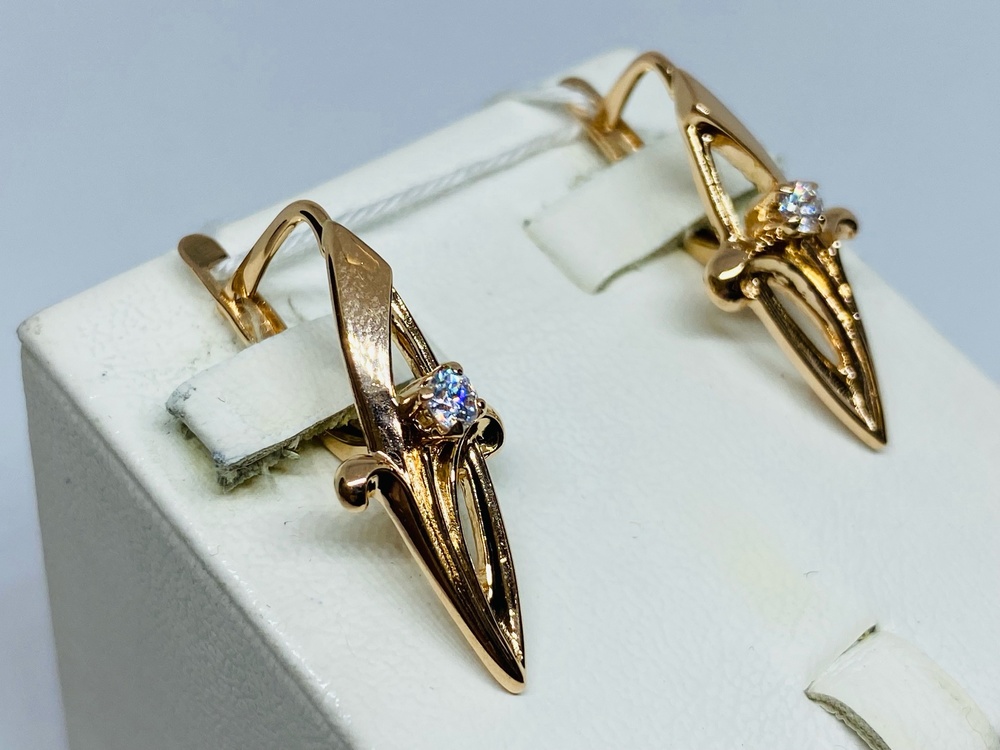 СЕРЬГИ С КАМНЕМ (Au 585)