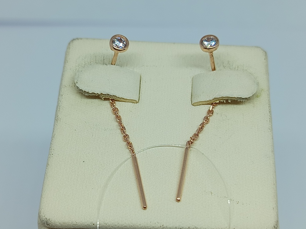 СЕРЬГИ ПРОДЕВКИ с камнем (Au 585)