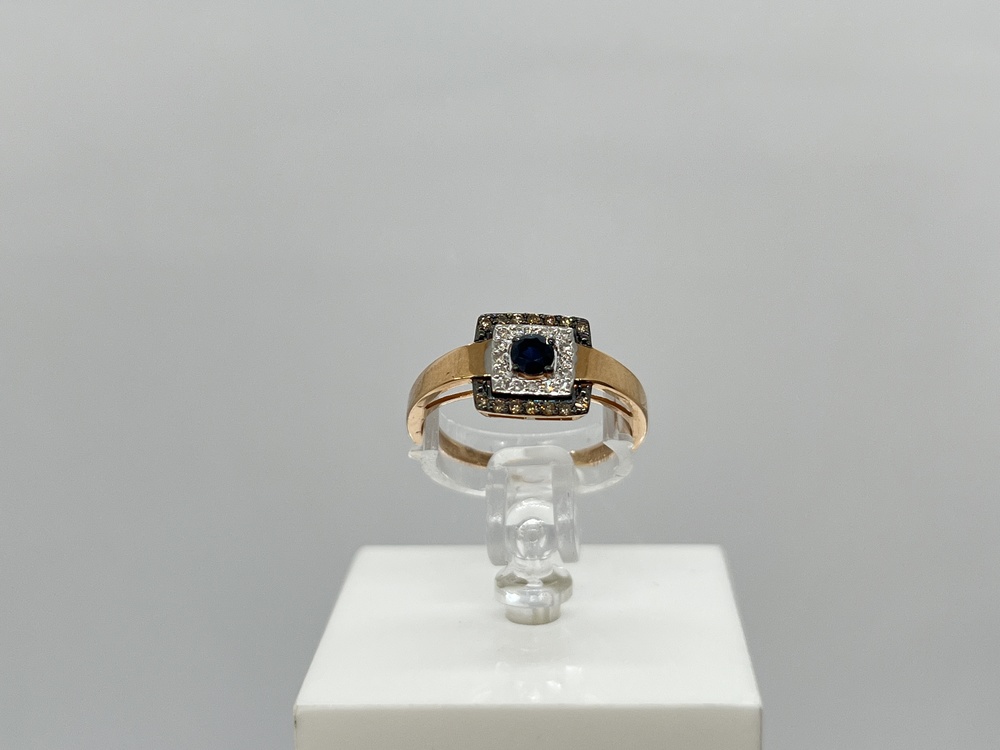 КОЛЬЦО Бриллиант, сапфир (Au 585)