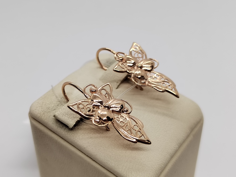 20211 СЕРЬГИ ПЕТЕЛЬКА без камня (Au 585)