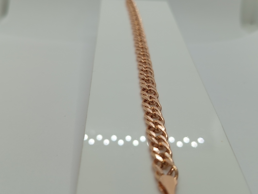 7120154П-19 БРАСЛЕТ ПУСТОТЕЛЫЙ Ромб двойной (Au 585)