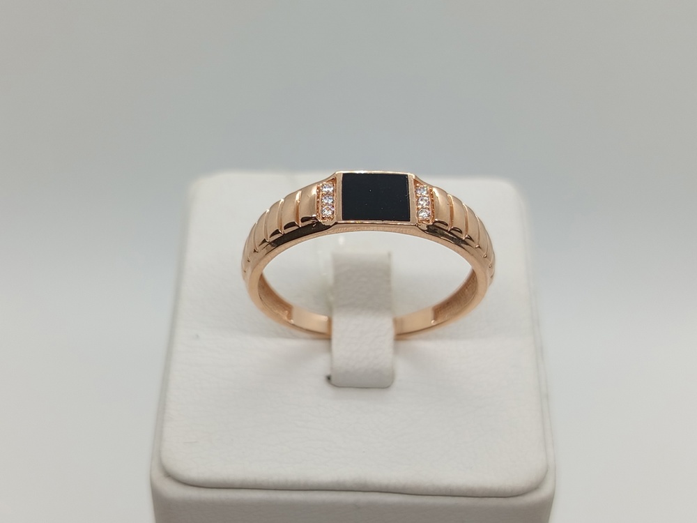 КОЛЬЦО ПЕЧАТКА с камнями (Au 585)