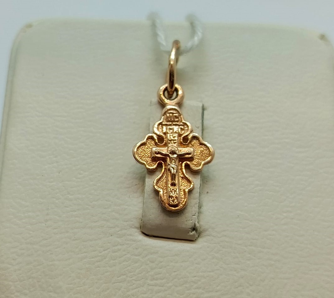 ПОДВЕСКА КРЕСТ БЕЗ КАМНЯ (Au 585)