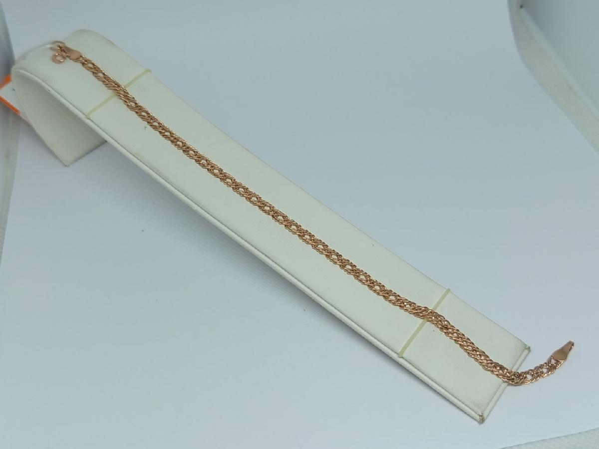 БРАСЛЕТ ПУСТОТЕЛЫЙ Ромб тройной Au 585