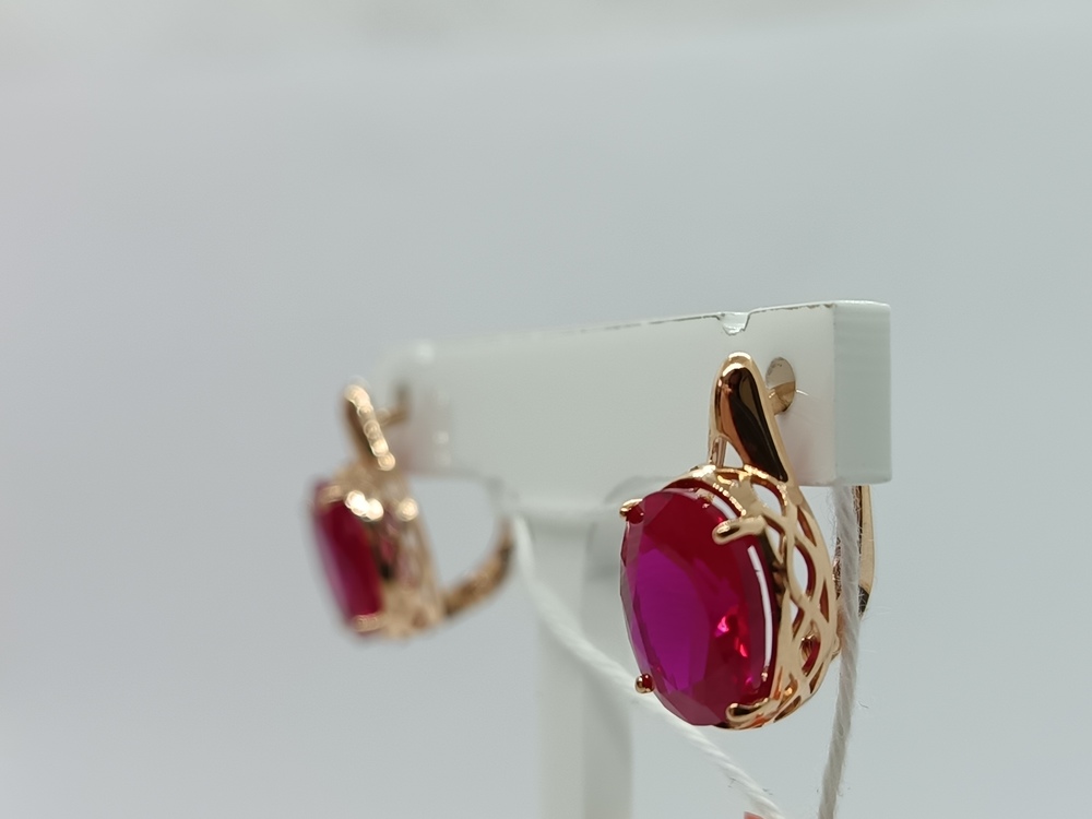 СКМ585 СЕРЬГИ С КАМНЕМ (Au 585)