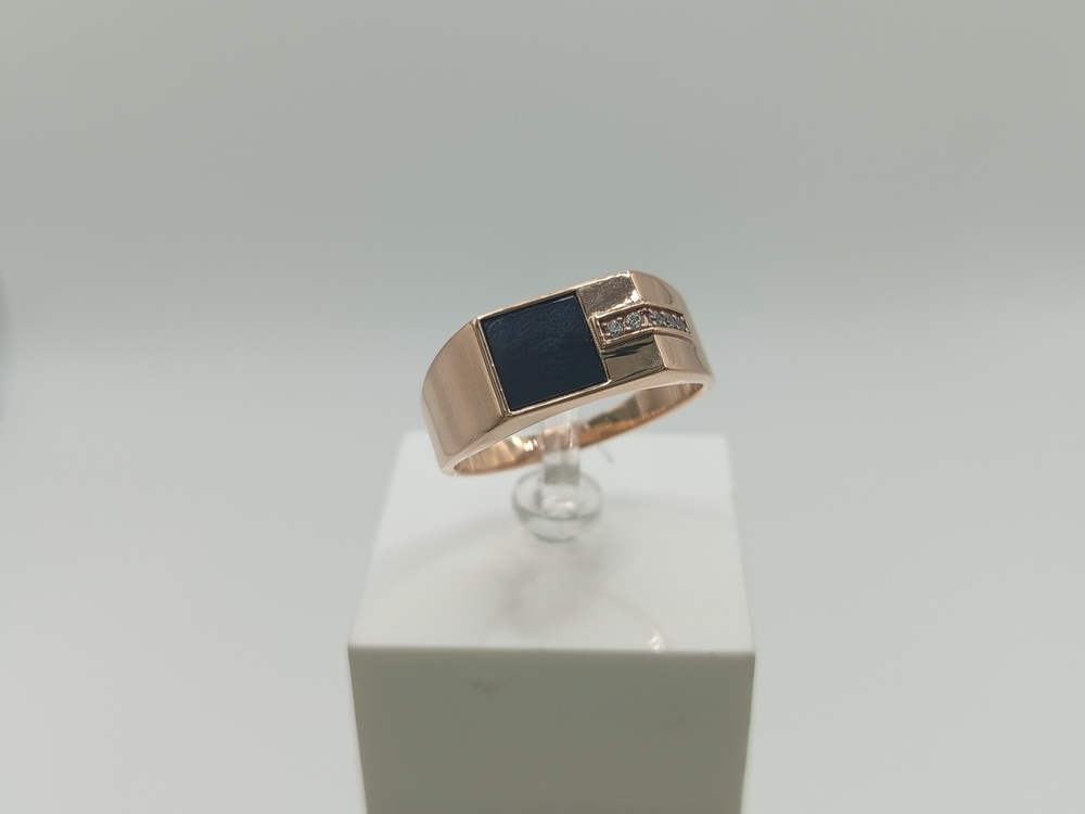 08-540143 КОЛЬЦО ПЕЧАТКА с камнями (Au 585)