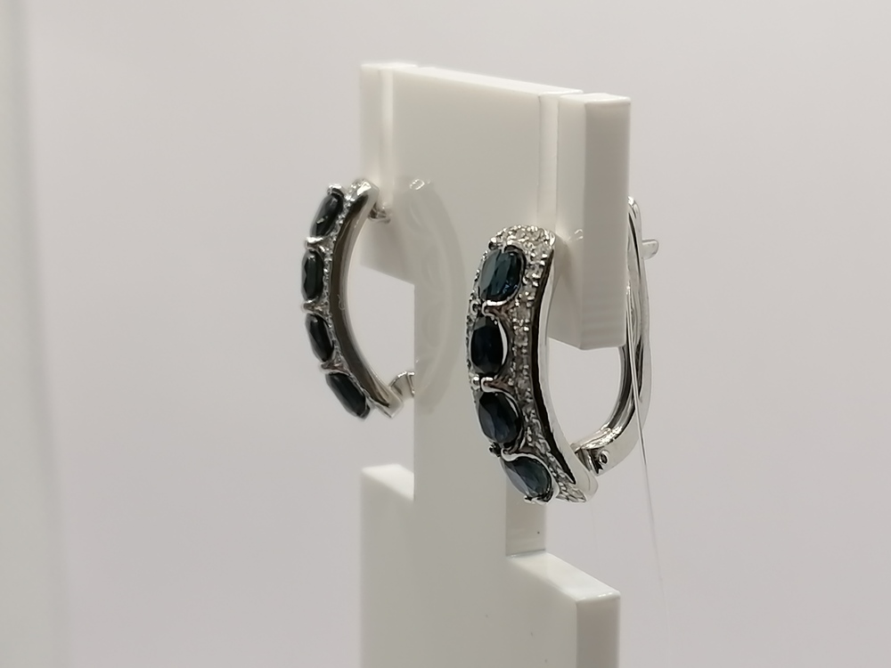 СЕРЬГИ Бриллиант, сапфир (Au 585)