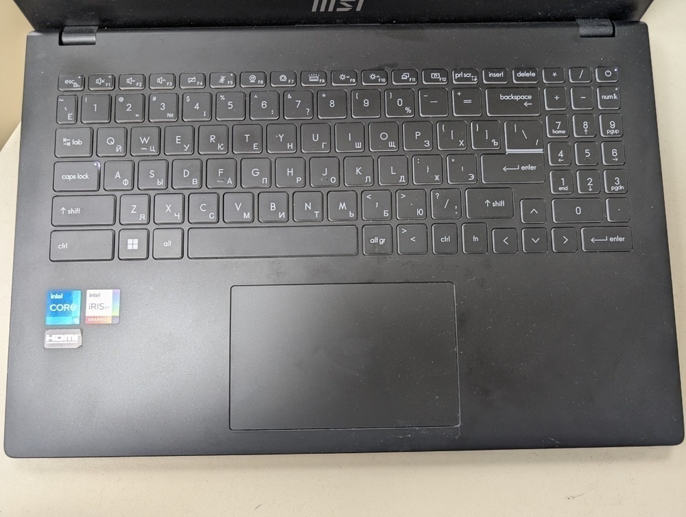 Ноутбук MSI; Core i5-1235U, Intel iris XE Graphics, 16 Гб, 480 Гб, Нет