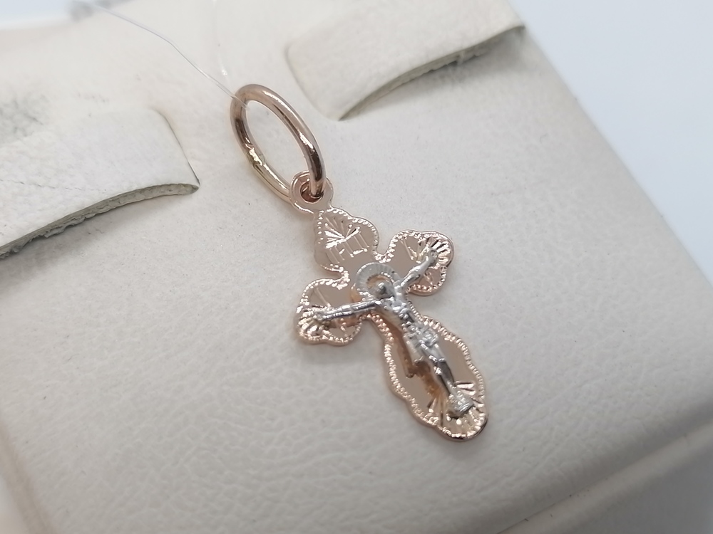 810-00117-10-00-00-02 ПОДВЕСКА КРЕСТ без камня (Au 585)