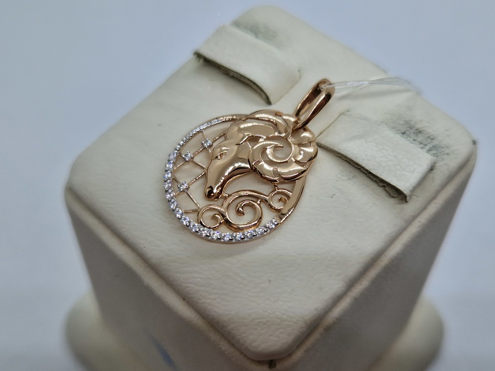 101098-1102 ПОДВЕСКА ЗНАК ЗОДИАКА ОВЕН (Au 585)