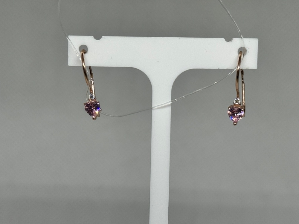 СЕРЬГИ ПЕТЕЛЬКА с камнями (Au 585)