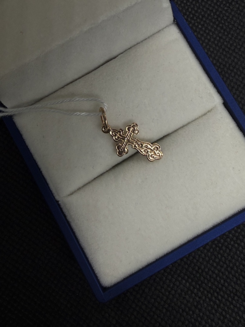ПОДВЕСКА КРЕСТ БЕЗ КАМНЯ (Au 585)