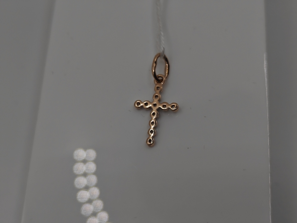 ПОДККИ585 ПОДВЕСКА КРЕСТ С КАМНЯМИ (Au 585)