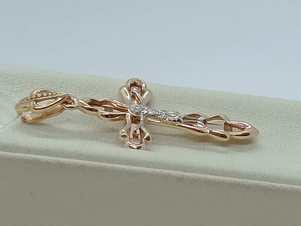 51-131-01411-1 ПОДВЕСКА КРЕСТ без камня (Au 585)