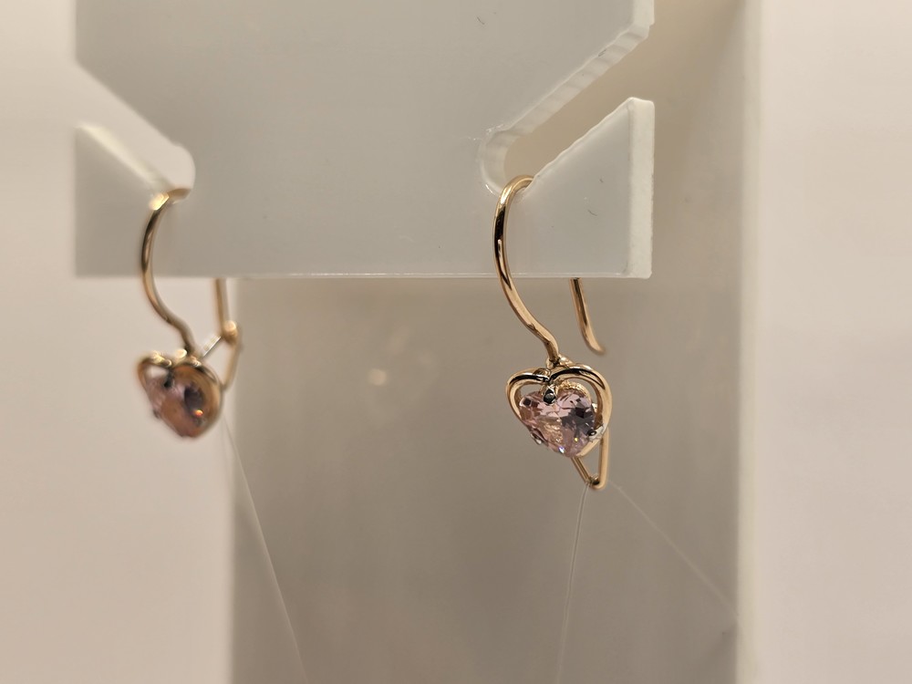 СЕРЬГИ ПЕТЕЛЬКА с камнем (Au 585)