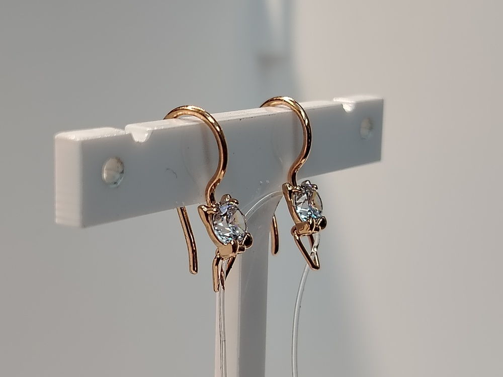 СЕРЬГИ ПЕТЕЛЬКА с камнем (Au 585)