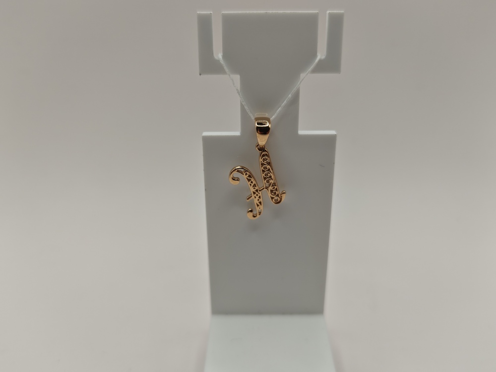 ПОДВЕСКА БУКВА Н Au 585