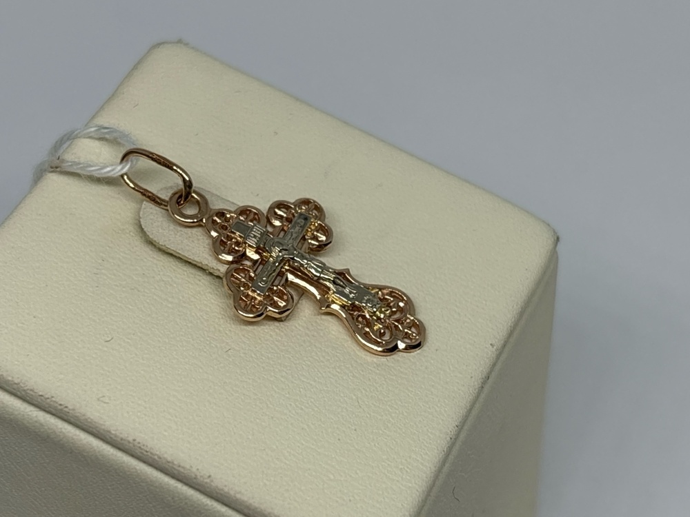 ПОДКБК585 ПОДВЕСКА КРЕСТ БЕЗ КАМНЯ (Au 585)