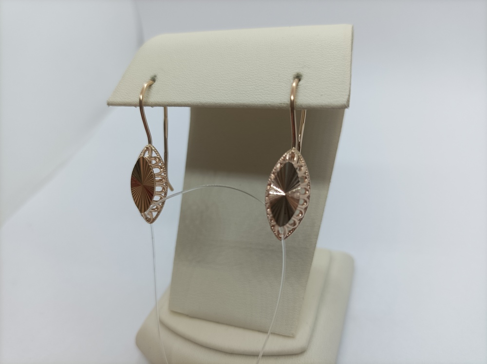 2655А СЕРЬГИ ПЕТЕЛЬКА без камня (Au 585)