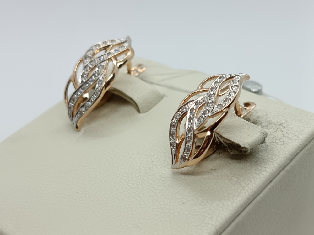 СКМИ585 СЕРЬГИ С КАМНЯМИ (Au 585)