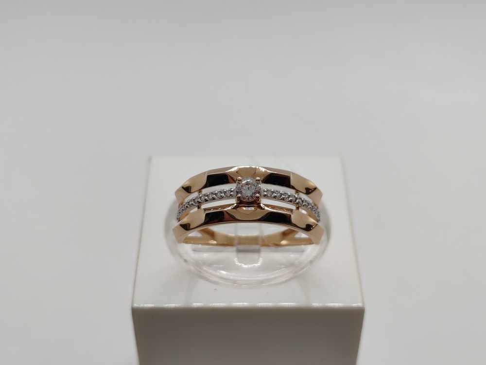 КОЛЬЦО С КАМНЯМИ (Au 585)