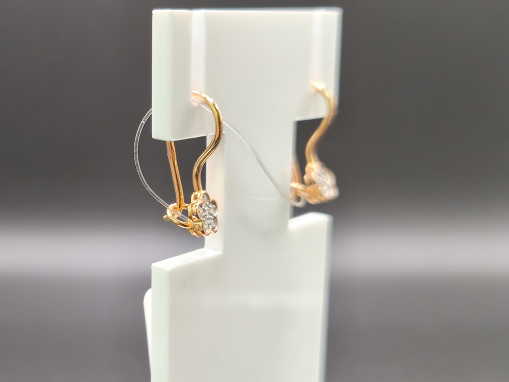 СЕРЬГИ ПЕТЕЛЬКА с камнями (Au 585)