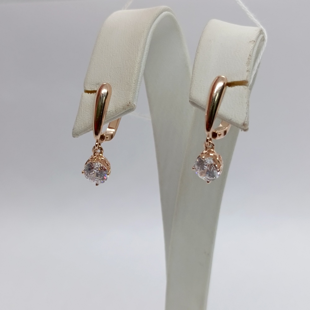 СКМ585 СЕРЬГИ С КАМНЕМ (Au 585)