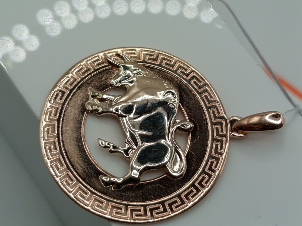 ПОДЗЗТ585 ПОДВЕСКА ЗНАК ЗОДИАКА ТЕЛЕЦ (Au 585)