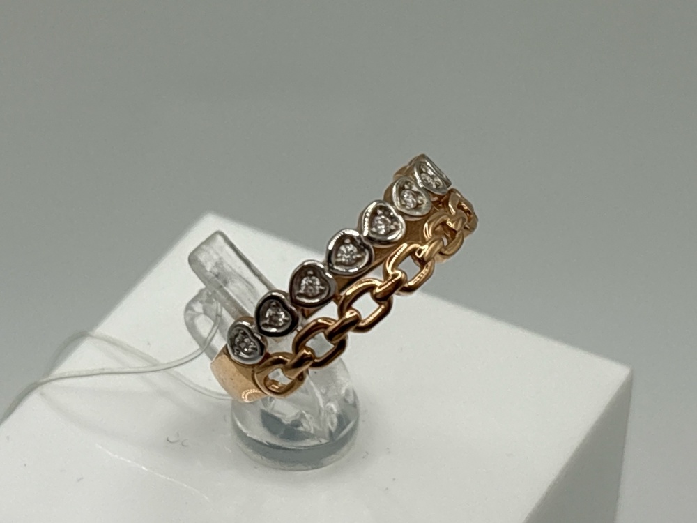 КОЛЬЦО С КАМНЯМИ (Au 585)